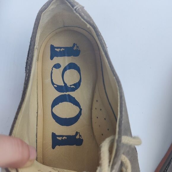 1901 nordstrom Taupe Gray Suede Leather Oxford Shoes Men's Size 10 - Picture 12 of 13